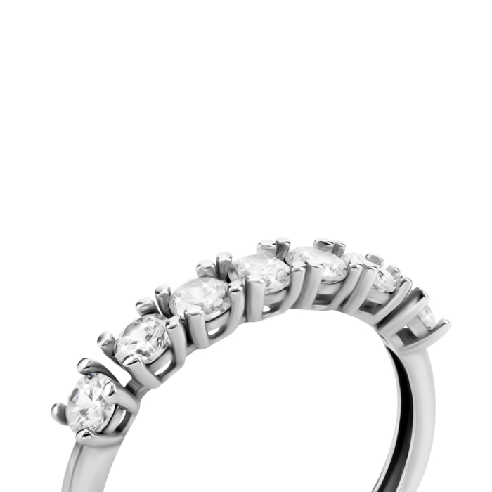 Серебряное кольцо с фианитами. Артикул UG51455К.Rh