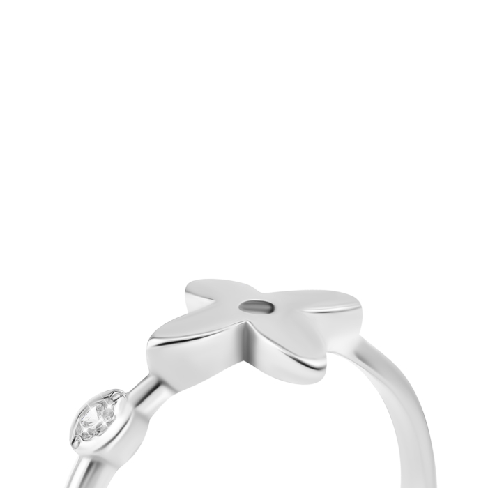 Срібна каблучка Квітка з фіанітом. Артикул UG51487/1р-CZ