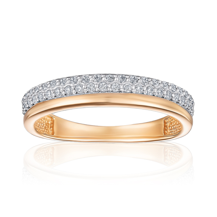 Золота каблучка з фіанітами. Артикул 13151/01/1/1