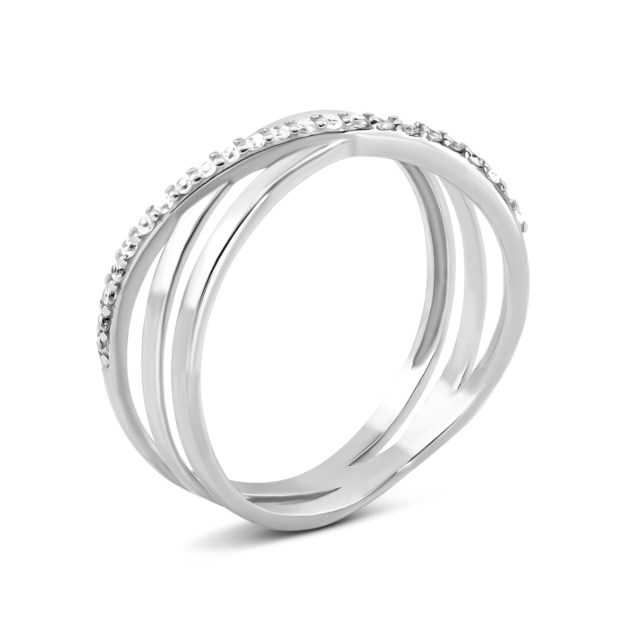 Срібна каблучка з фіанітами. Артикул UG51522К.Rh