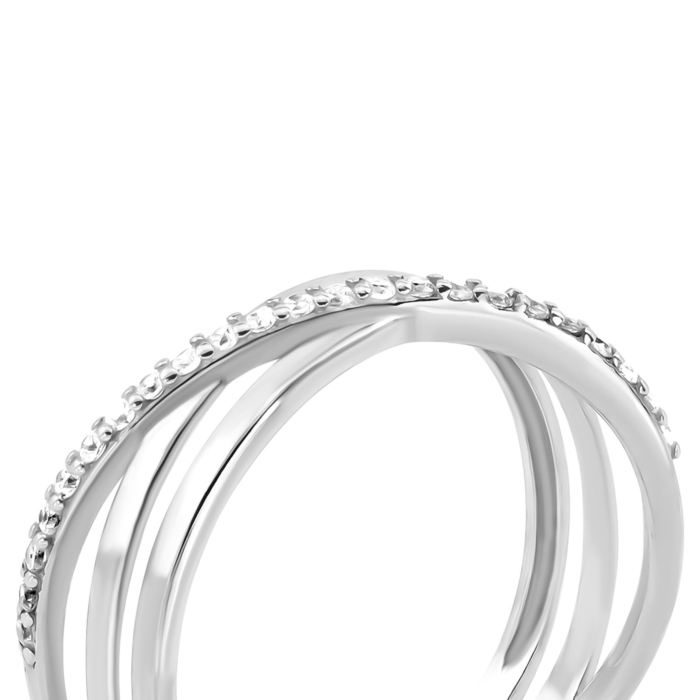 Срібна каблучка з фіанітами. Артикул UG51522К.Rh