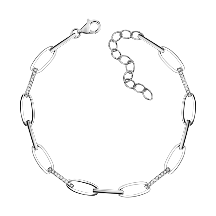 Срібний браслет з фіанітами. Артикул UG51524Б.Rh