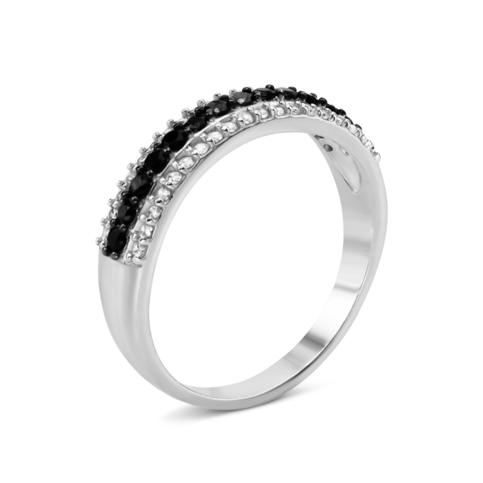 Срібна каблучка з фіанітами. Артикул UG51571чб/1р-CZ