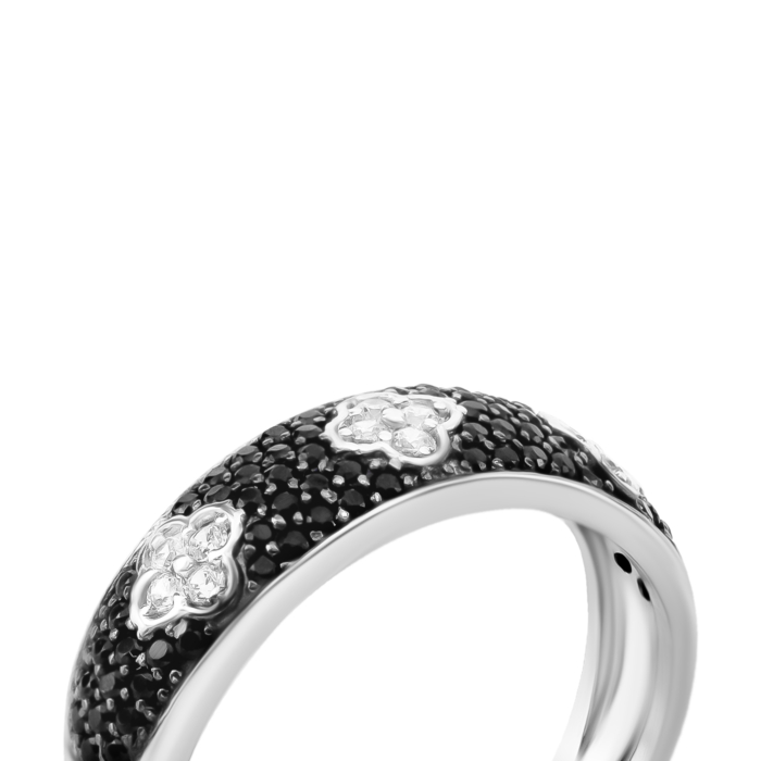 Срібна каблучка з фіанітами. Артикул UG51606чб/1р-CZ