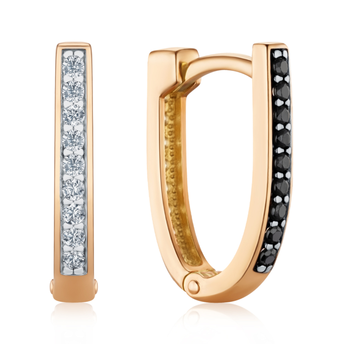 Золоті сережки з фіанітами. Артикул 22661/01/1/146