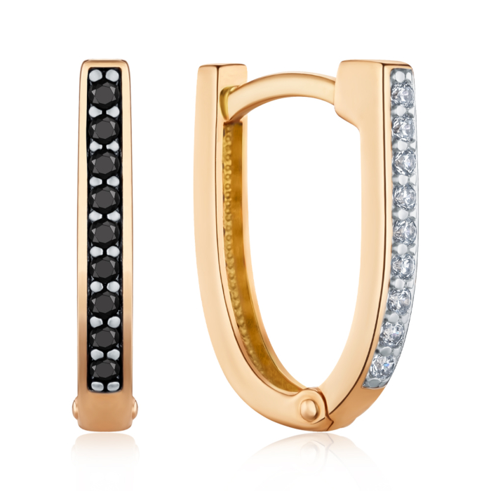 Золоті сережки з фіанітами. Артикул 22661/01/1/146