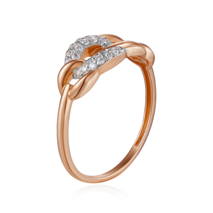 Золота каблучка з фіанітами. Артикул 18271/01/1/1