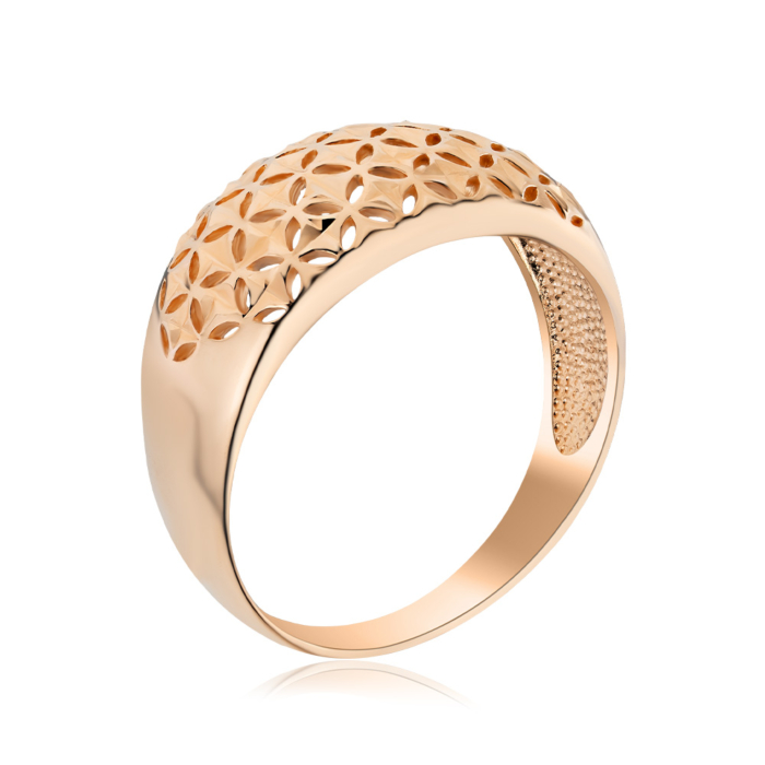 Золота каблучка без вставки 12371 с