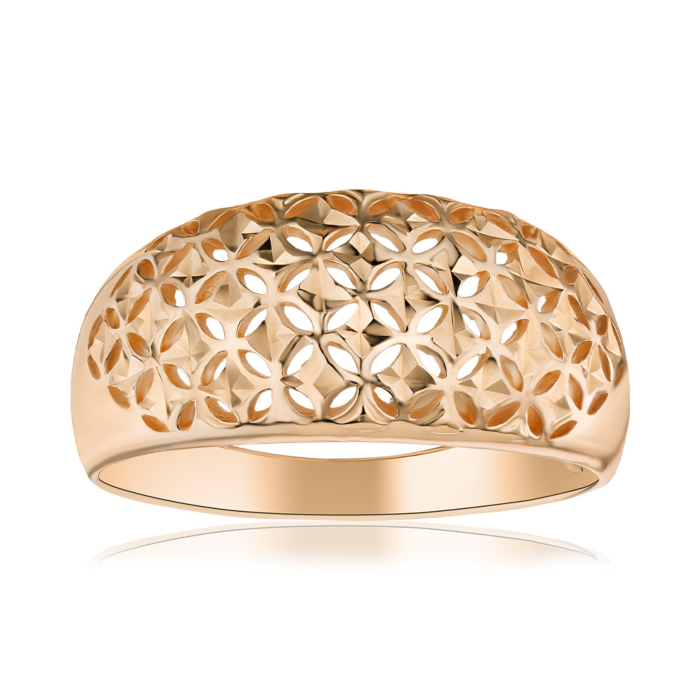 Золота каблучка без вставки 12371 с