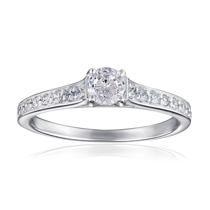 Золотое кольцо с фианитами. Артикул 12181/02/1/78