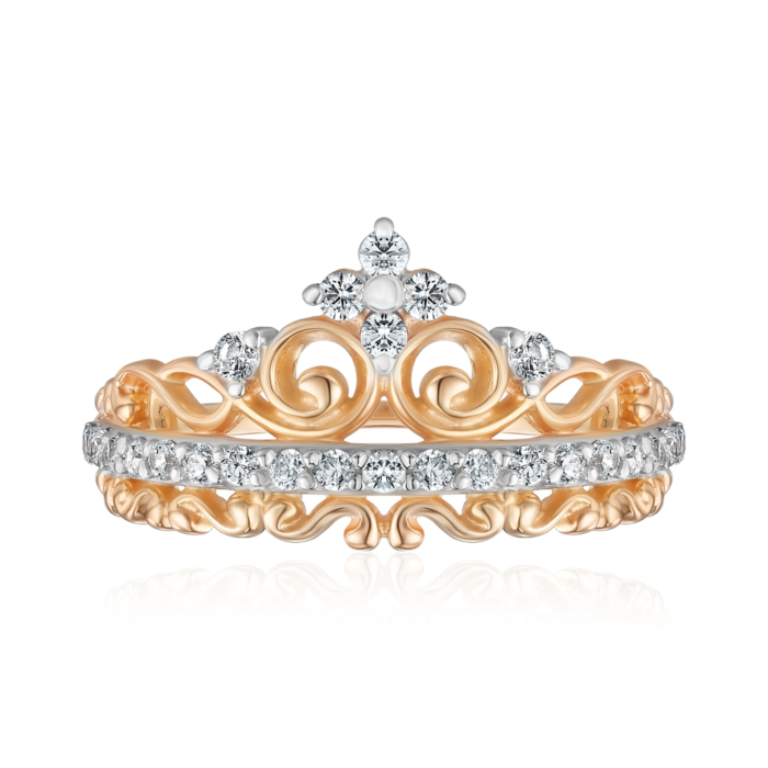 Золота каблучка з фіанітами. Артикул 13381/01/1/43