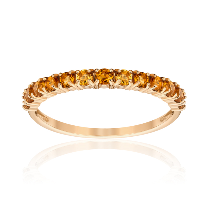 Золотое кольцо с цитрином 530481/01/0/5444