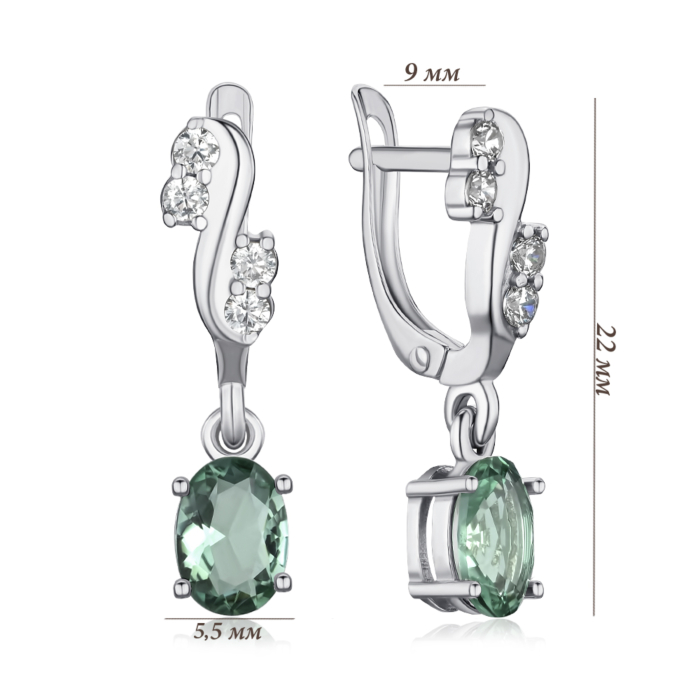 Серебряные серьги. Артикул 40565/12/1/3023