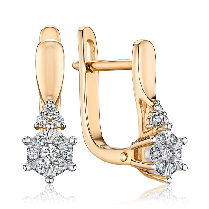 Золотые серьги с бриллиантами. Артикул 807091/14/1/9082