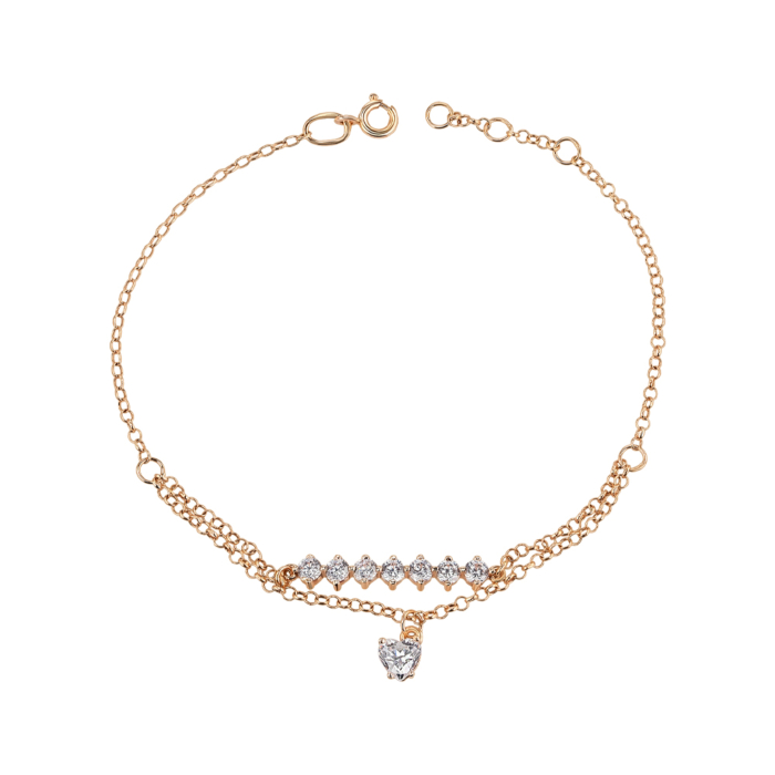 Золотий браслет з фіанітами Tesori. Артикул 7144/66191/01/0/4745