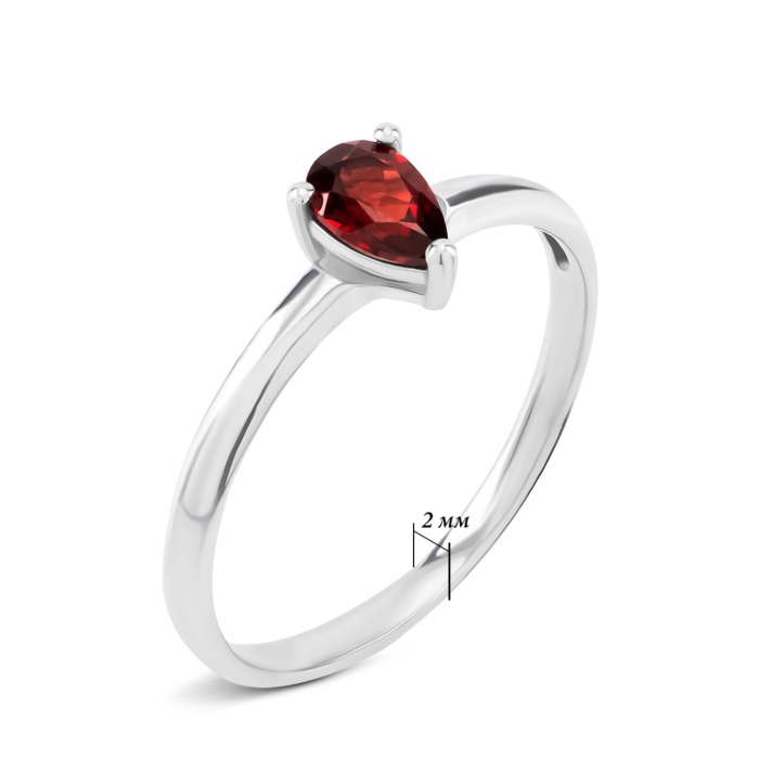 Срібна каблучка з гранатом. Артикул UG51936/1р-GARN