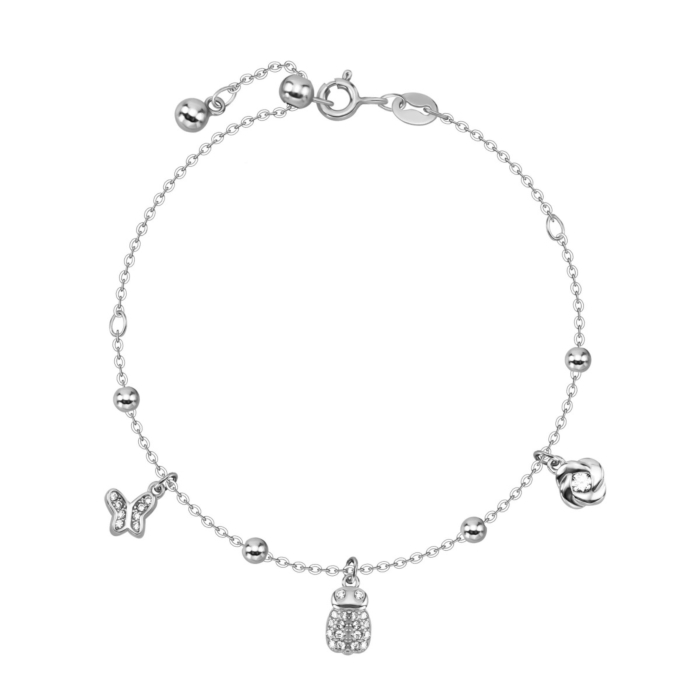 Срібний браслет з фіанітами. Артикул UG51BR66116