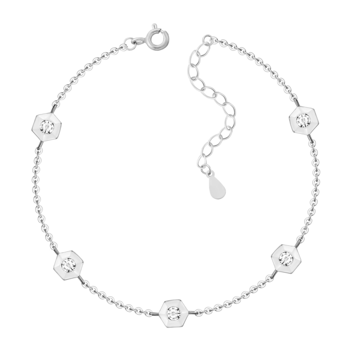 Срібний браслет з фіанітами. Артикул UG51BR66160