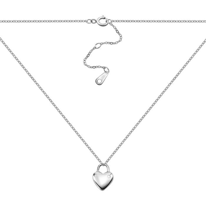 Серебряное колье Замочек с фианитом. Артикул UG51NE51789