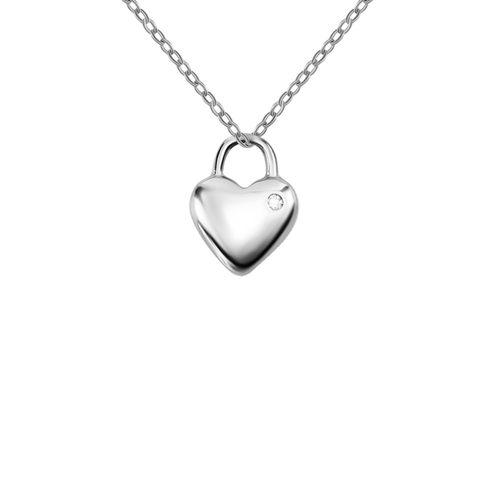 Серебряное колье Замочек с фианитом. Артикул UG51NE51789