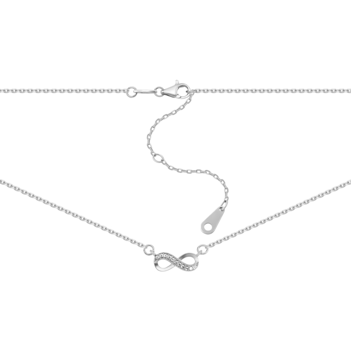 Серебряное колье Бесконечность с фианитами. Артикул UG51NE57264-CZ