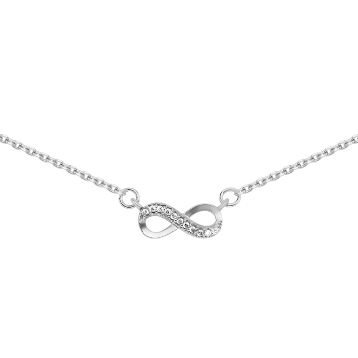 Серебряное колье Бесконечность с фианитами. Артикул UG51NE57264-CZ