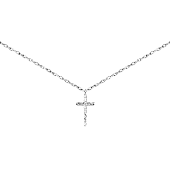 Серебряное колье Крестик с фианитами. Артикул UG51NE58186-CZ