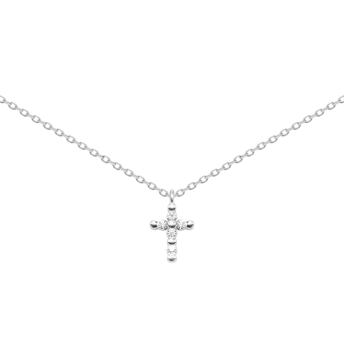 Серебряное колье Крестик с фианитами. Артикул UG51NE58192-CZ