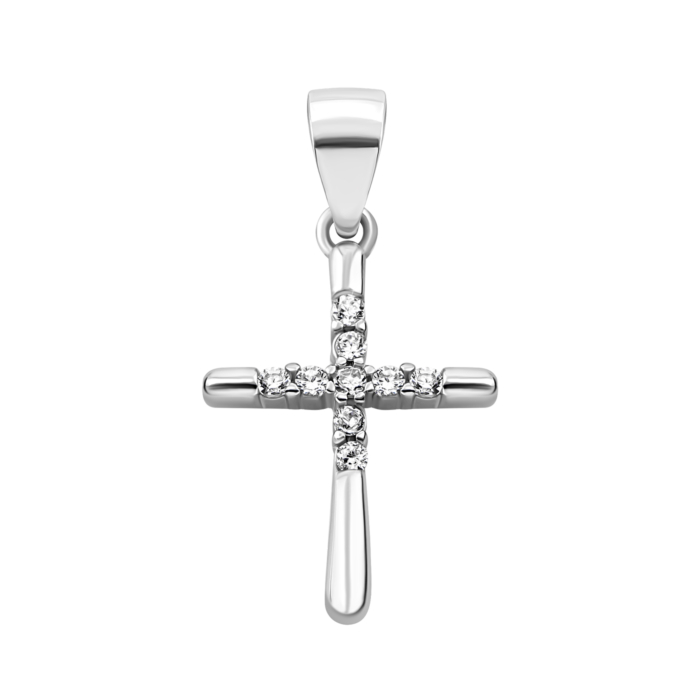 Срібна підвіска Хрестик з фіанітами. Артикул UG51PE66524-CZ