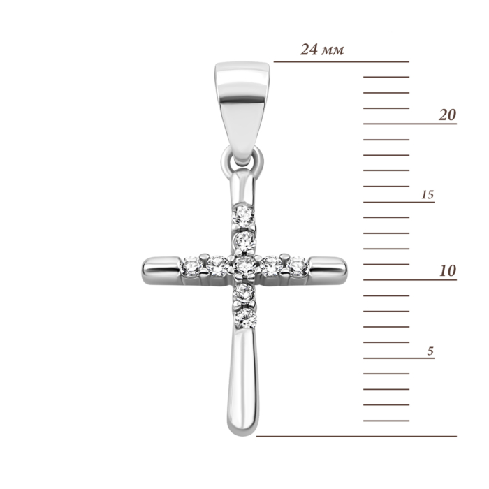 Срібна підвіска Хрестик з фіанітами. Артикул UG51PE66524-CZ