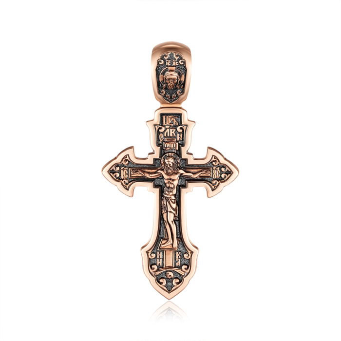 Золотий хрестик. Розп'яття Христове.Сергій Радонезький. Артикул 31390/2