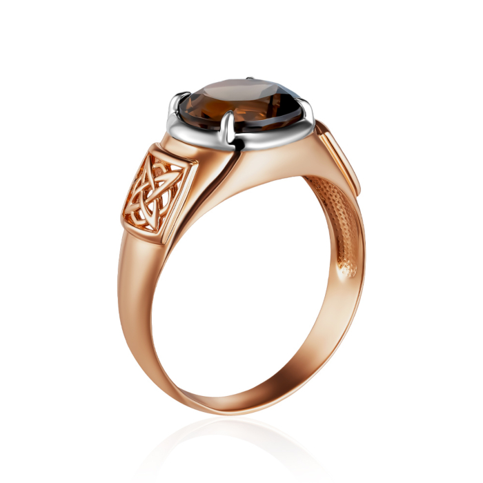 Золота каблучка з раухтопазом. Артикул 580002/01/1/5979
