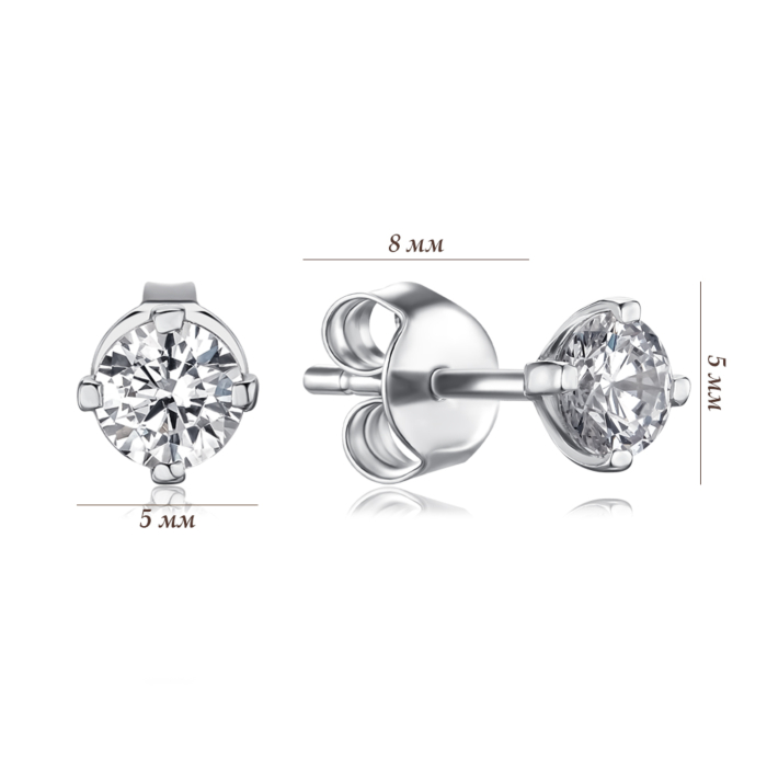 Срібні сережки з фіанітом 41002/12/1/29