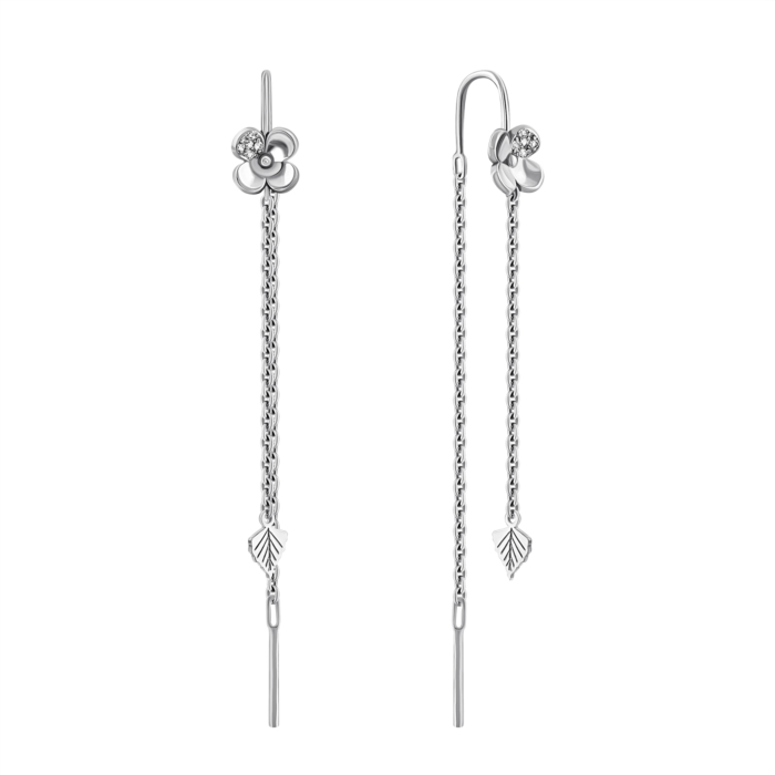 Золотые серьги-протяжки с бриллиантами. Артикул UG5ЗК2012/1