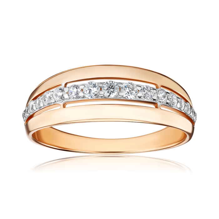 Золотое кольцо с фианитами 13402/01/1/159