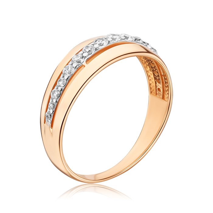 Золотое кольцо с фианитами 13402/01/1/159