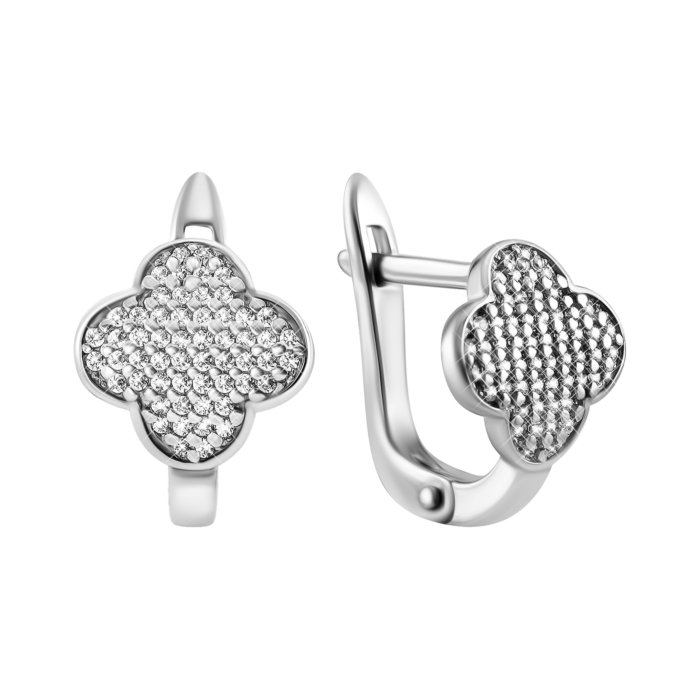 Срібні сережки з фіанітами. Артикул UG520645