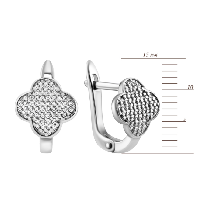 Срібні сережки з фіанітами. Артикул UG520645