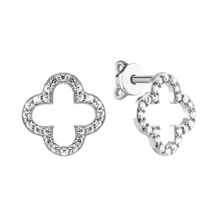 Срібні пусети з фіанітами. Артикул UG520647