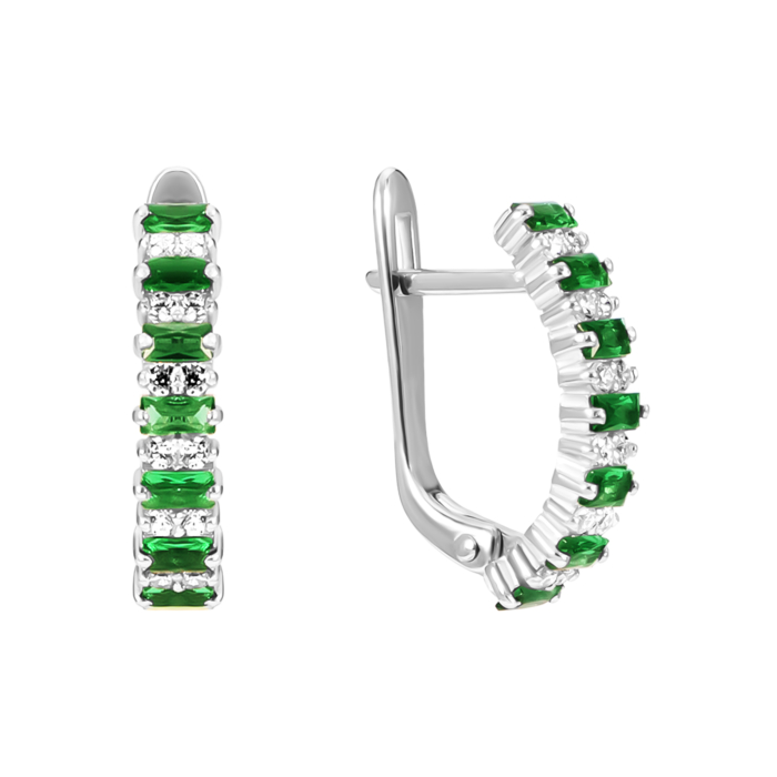 Срібні сережки з фіанітами. Артикул UG520701z