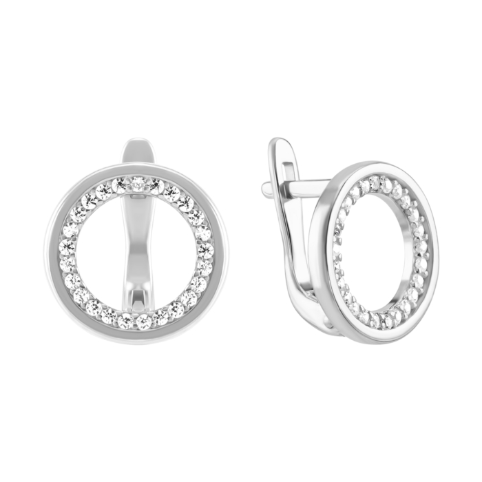 Серебряные серьги с фианитами. Артикул UG520705