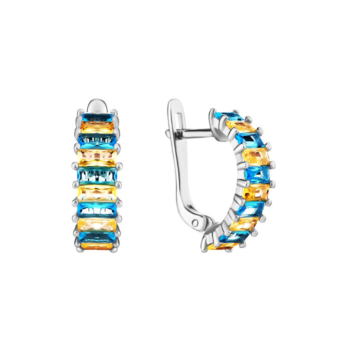 Серебряные серьги с фианитами. Артикул UG520713cv