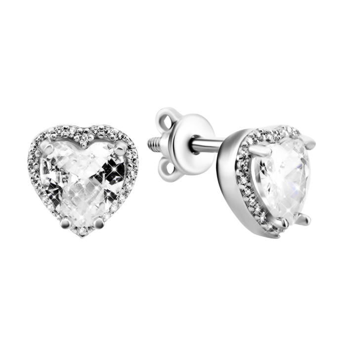 Серебряные пусеты с фианитами. Артикул UG520721