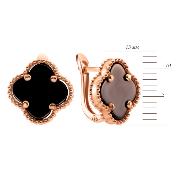 Золоті сережки з керамікою. Артикул UG5С2080ч