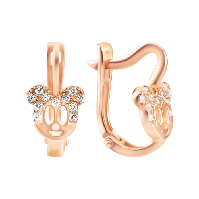 Золотые серьги с фианитами. Артикул UG521/0018/00/01/01