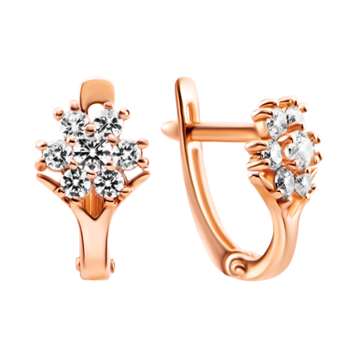 Золоті сережки з фіанітами. Артикул UG521/0045/00/01/01