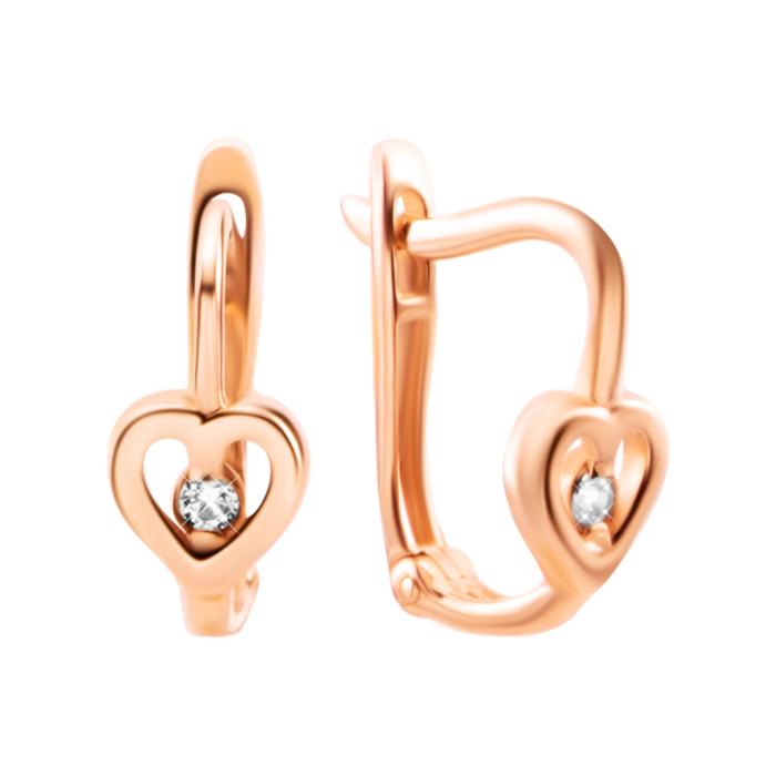 Золотые серьги с фианитами. Артикул UG521/0047/00/01/01