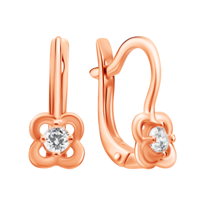 Золотые серьги с фианитами. Артикул UG521/0067/00/01/01