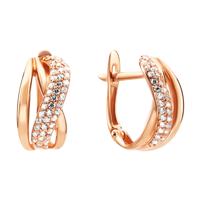 Золоті сережки з фіанітами. Артикул UG521/0118/00/01/01
