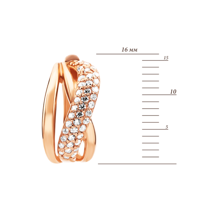 Золоті сережки з фіанітами. Артикул UG521/0118/00/01/01